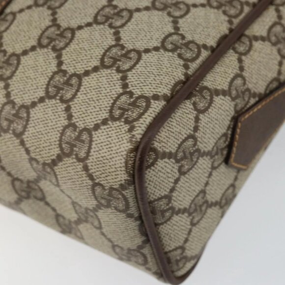 GUCCI GG Supreme Web Sherry Line Bag PVC Beige Gold - Picture 11 of 15